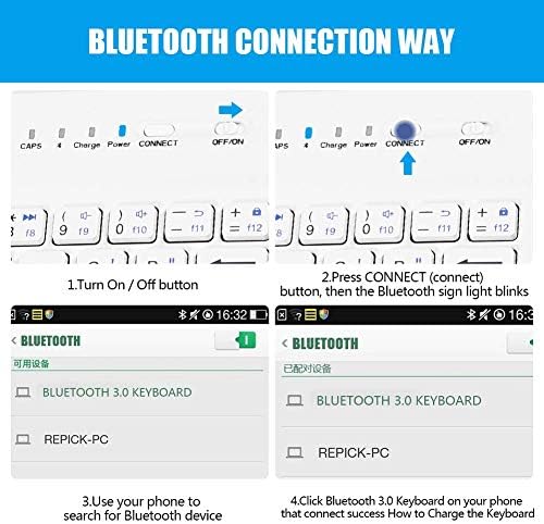 Caixa do teclado, capa de caixa de transmissão de flip de couro de couro PU com o teclado Bluetooth removível sem fio