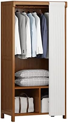Tomyeus plástico guarda -roupa portátil armário de guarda -roupa com profundidade de porta cubo de guarda -roupa estante