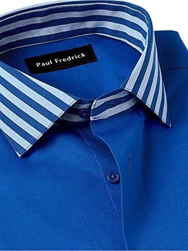 Camisa de vestido de algodão sólido de algodão de algodão de algodão de algodão de algodão do Paul Fredrick Men Fit