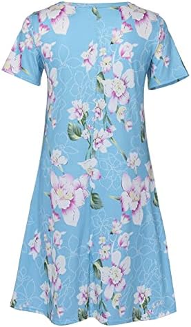 Vestidos de sol femininos Fragarn, feminino de grande tamanho de verão em bainha floral mini vestido de tanque de camiseta