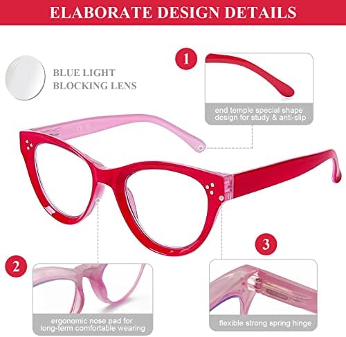 Óculos de leitura elegante de designer para mulheres, leitores de moda de grandes dimensões Computador Bloqueio de luz