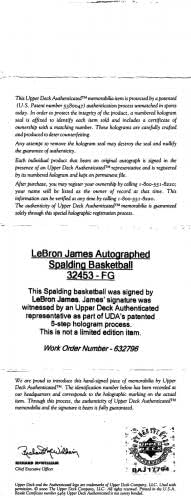 Lakers LeBron James assinou o jogo oficial da NBA Basketball Uda BAJ17794 - Basquete autografado