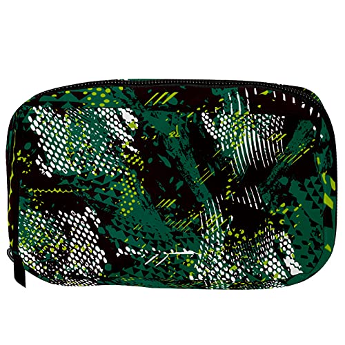 Sacos de higiene pessoal Indomer para mulheres dinossauros camuflados de viagens militares de maquiagem cosmética bolsa de lápis à