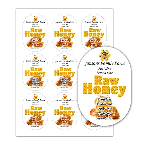 Honey Cozinha personalizada ou nome da fazenda Custom Shape Weand Rótulos verticais para apresentar o seu jar de contêineres