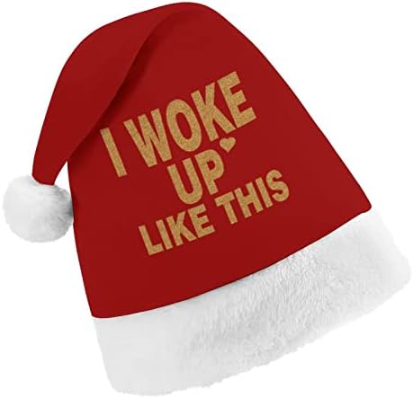 Eu acordei como este chapéu de natal macio macio de Santa Cap engraçado gorro para a festa festiva de ano novo de natal