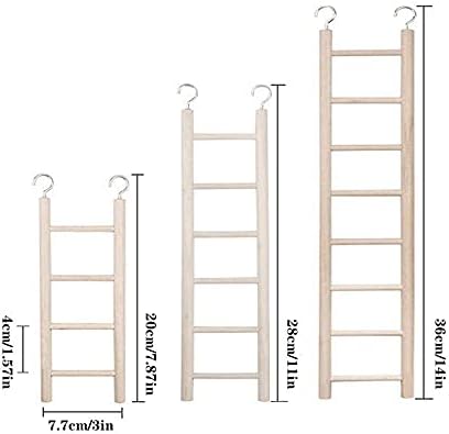 3 PCs escada de madeira para pássaros escalada de escalada de brinquedos básicos