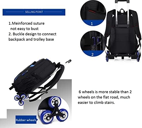 Meninos Rolling Backpack Kids Bolley School School With Wheels Wheeled Lutgage Bookbag