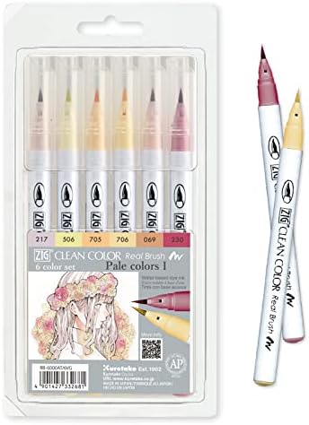 Kuretake Zig Clean Color Real Brush 6 Color Set