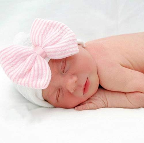 Mittens de bebê recém -nascidos bqubo para meninas definem chapéu de hospital chapéus infantis com luvas de luva de arranhões