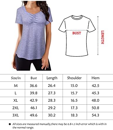 Yetskeslea plus size tops tops para mulheres de manga curta ioga que executa camisas de moda ativa de wicking de umidade