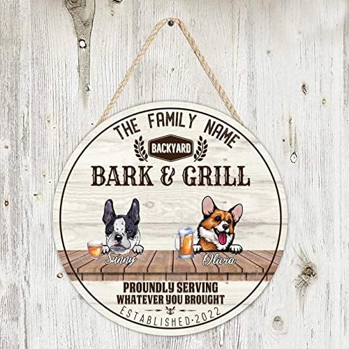 Funny Dog Wood placa placa redonda pata de cachorro Prints Sign Casca e grelha Antique Wood Hanging Pleting Com Pet Dog Quote