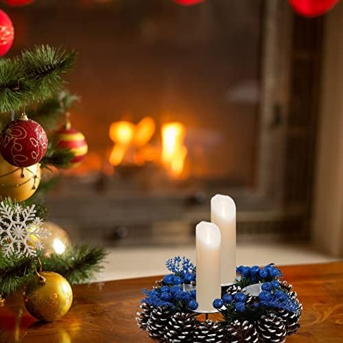 Nolitoy 3 PCs Casamento tradicional com árvore exclusiva Delicada mini vela de vela pinhas de Natal Pilares de prata de prata