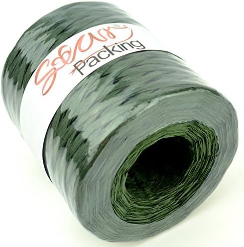 Rolagem gigante de 218 jardas de papel de embalagem de estrela | Hunter Green Matte Paper Ribbon 93 Cores disponíveis