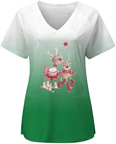 Scrub de Natal feminino Tops Workwear ladies