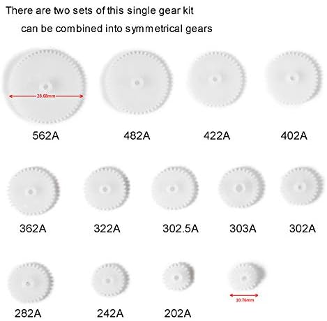 Alamscn 50 pcs kit de engrenagem plástica eixo de fusado de lixo de engrenagens de lixo único para o motor para motores de