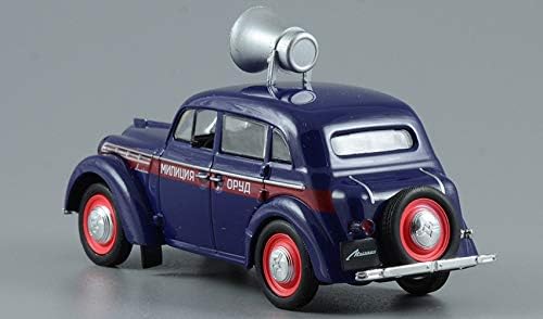 Moskvitch 400-420 ORUD 1946 Ano - Carro da Polícia Soviética - 1/43 Modelo Colecionável - Carro da Polícia Soviética