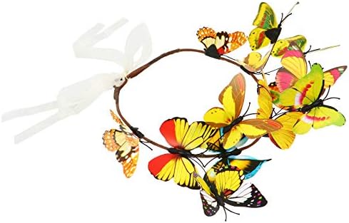 Simulação Solustre Butterflies Garland Hairband Women Girl Bands Photo Prop Greath