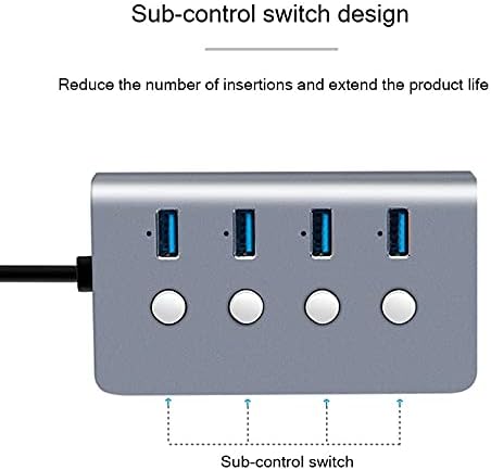 Substrole de subcontrol WPYYI 4 porta Usb 3.0 Liga de alumínio de hub até 5 Gbps Multi USB Splitter para laptop de mesa