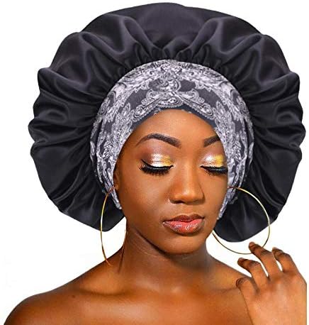 Capinho de cabelo Kuyy para mulheres cetim -Silk Hair macio Capinho de cama de cabeceira de cabeça elástica de capote