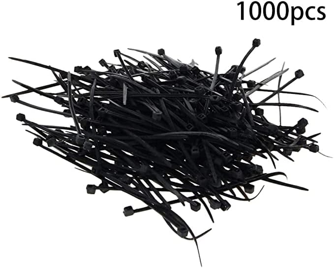 Bettomshin Cable Zip Ties 3,15 polegadas x 0,07 polegadas de bloqueio de nylon auto-travador envolve preto 1000pcs