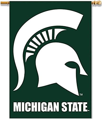 BSI Products, Inc. - Banner de 28 x 40 do estado de Michigan State com manga - futebol da MSU, basquete e orgulho