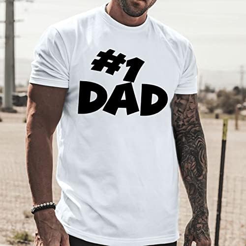 Camisas esportivas para homens Manga de verão T blusa de pescoço Tops Pai casual redonda T Print Camise