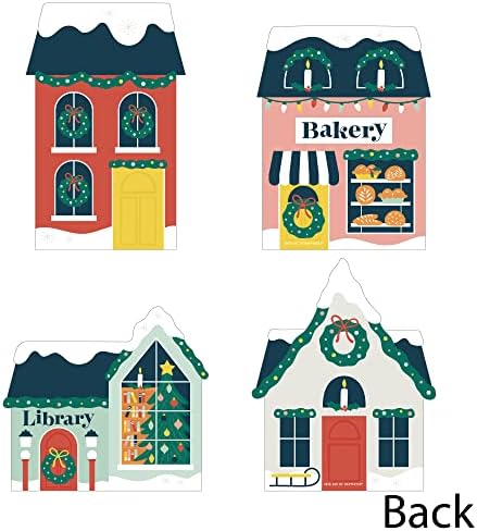 Big Dot of Happiness Christmas Village - Decorações DIY Holiday Winter Houses Essentials - Conjunto de 20