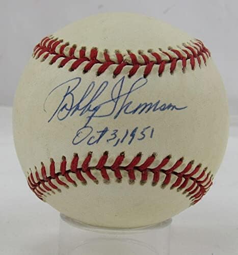 Bobby Thomson assinou o Autograph Rawlings Baseball com INSC JSA AI29346 - Bolalls autografados