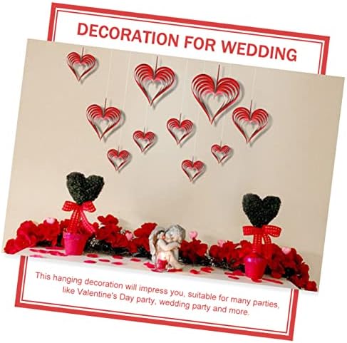 ABAODAM 8PCS Layout Decorações de pingentes moldam amor Heart Halloween chuveiro Garland Decorwindow D Valentines Swirl Annorment