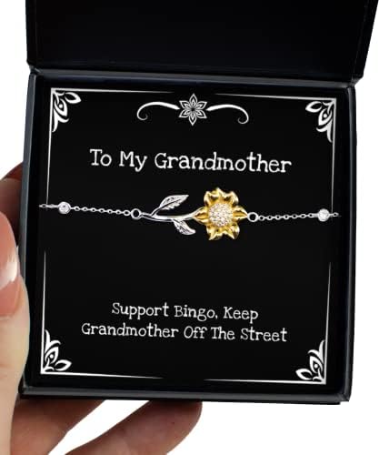 Avó únicos presentes, apoie o bingo, mantenha a avó fora da rua, inspire presentes de pulseira de girassol de Natal para vovó