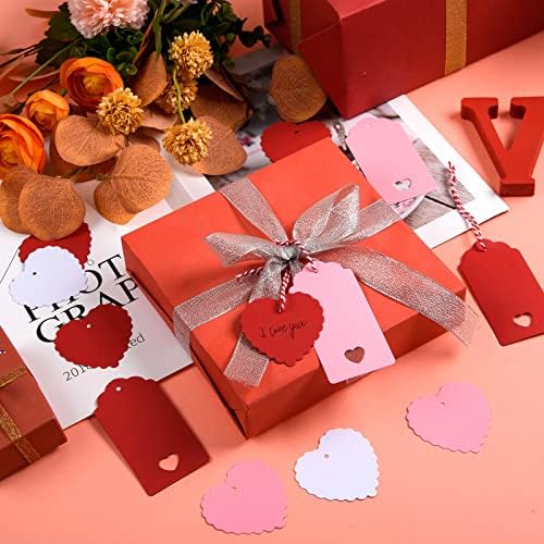 360 PCs Dia dos namorados Tags de presente Heart Kraft Paper Tags