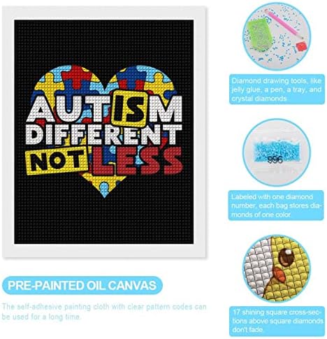 Consciência do autismo kits de pintura de diamante decorativos de coração engraçado 5d broca completa Diamond Diamond Pintões