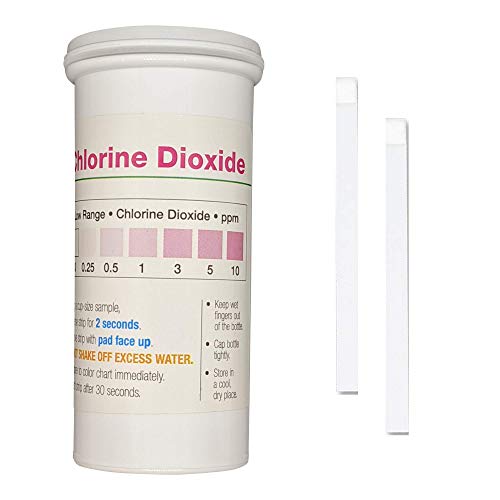Tiras de teste de fator único de dióxido de cloro, 0-10 ppm [frasco de 50 tiras]