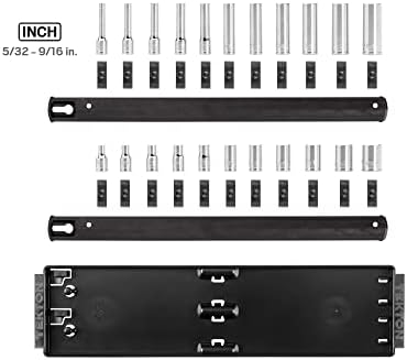 TEKTON 1/4 polegada de acionamento de 12 pontos conjunto com trilhos, 22 peças | SHD90213