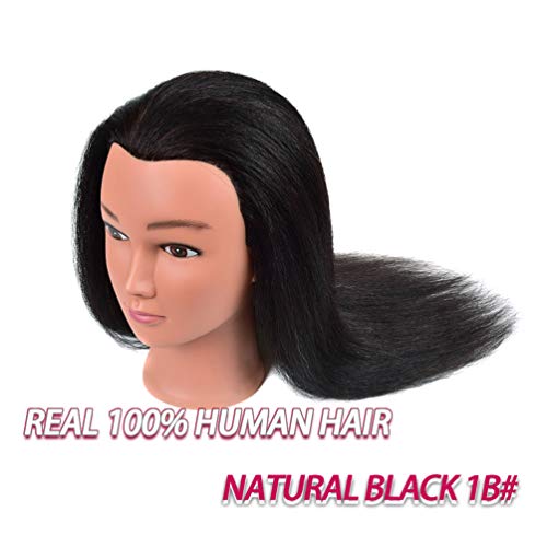 Cabeça de Cosmetologia Cabeça com cabelos humanos, Premium Real Human Human Manequin Manican Heads, Maniquins Manikin Head with