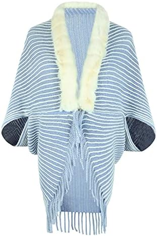 Gola feminina listrada capa de canela feminino suéter cardigan xale para vestido de noite