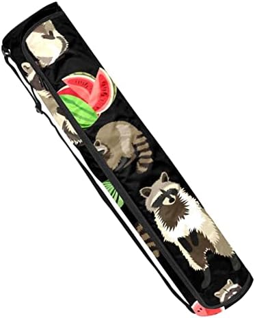 RaCcoon Summer Watermelon Yoga Mat Bags Full-Zip Yoga Bolsa de transporte para homens, Exercício de ioga transportadora com cinta ajustável