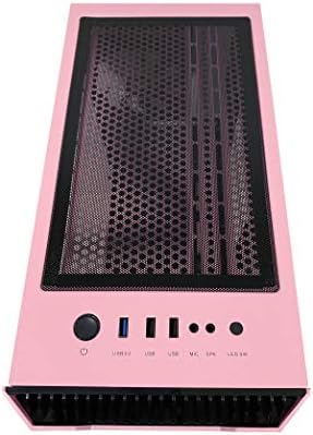 APEVIA ENZO-PK Mid Tower Gaming Case com 1 x Painel de vidro temperado, portas superior USB3.0/USB2.0/áudio, 1 x ventilador