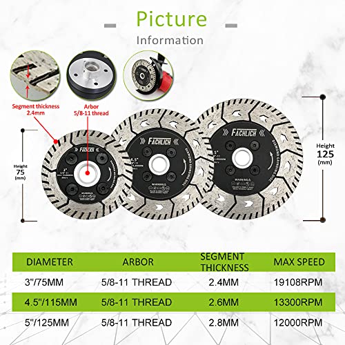 Fachlich Granite Cutting Blade de 4,5 Diamante 115mm Dois em um em one Corte Grind Sharpen Marble Concrete e tijolos