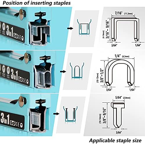 Deve grampear o kit de pistolas básicas para pistolas pesadas, 3 em 1 com 3000 grampos, removedor de grampos, manual Brad Nailer