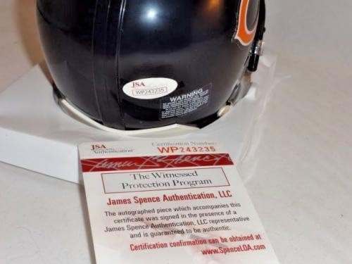 Anthony Thomas assinou o Mini Capacete de Chicago Bears com 2001 o Roy JSA - Mini Capacetes Autografados da NFL