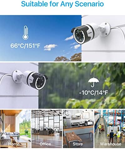 ZOSI 16CH 4K Poe Security Camera System para negócios, 16CH 4K NVR com 4TB HDD para gravação 24/7, câmera IP de Poe ao ar livre