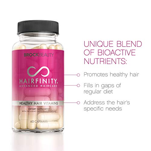 Kit de nutrição de Hairfinity - óleo de crescimento capilar e vitaminas com biotina para cabelos e couro cabeludo danificados e de