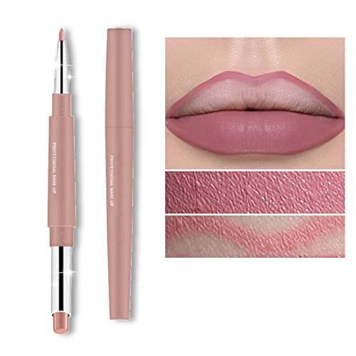 Caso Lipstick Lip Liner e Batom Conjunto Chestnut Nude Red Matt Matt Mat Censtick 24h e com maquiagem de lábios para mulheres