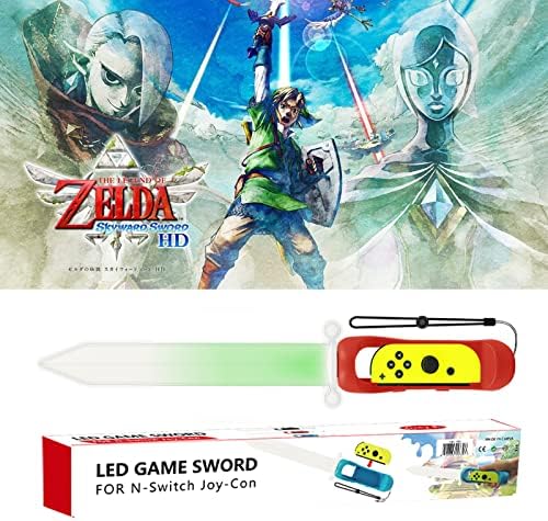 Kunssluck LED Game Sword for the Legend of Zelda: Skyward Sword HD-Nintendo Switch com pulseira ajustável apenas para Nintendo