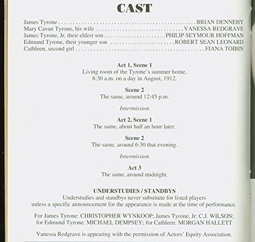 Longos dias de viagem para a noite + Broadway Playbill + Philip Seymour Hoffman, Robert Sean Leonard, Brian Dennehy, Vanessa Redgrave