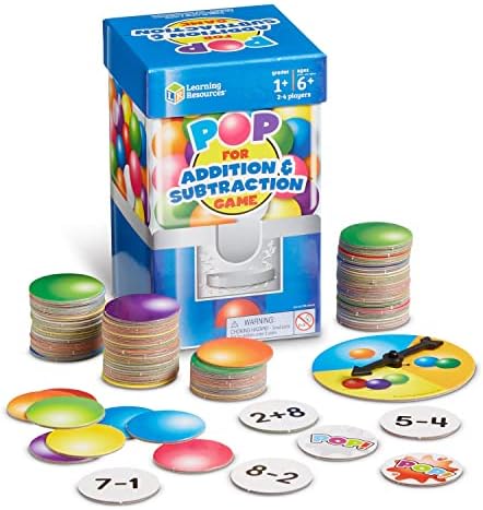 Recursos de aprendizado Pop para adição e subtração Math Game - 100 peças, com idades mais 6 | Jogos de matemática de Matemática