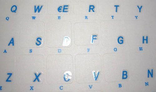 Adesivos transparentes tradicionais portugueses com letras azuis para laptops computadores de computadores