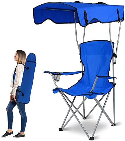 Cadeiras de acampamento de Moclever, cadeira dobrável de dossel de praia, cadeira de dossel de gramado de proteção solar pesada