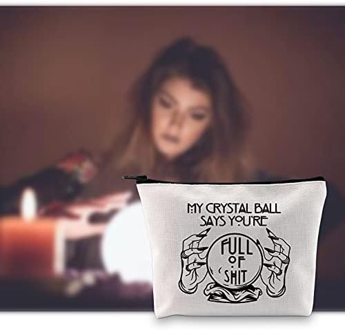 Gift Witchcraft Amante Gift My Crystal Ball diz que você está cheio de bolsa de maquiagem de mão mística para Wicca